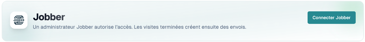 Page Jobber avec le bouton Connecter Jobber