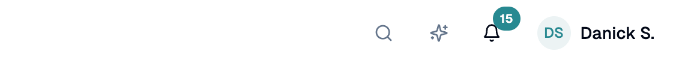 Sparkles icon in the top bar, next to the search