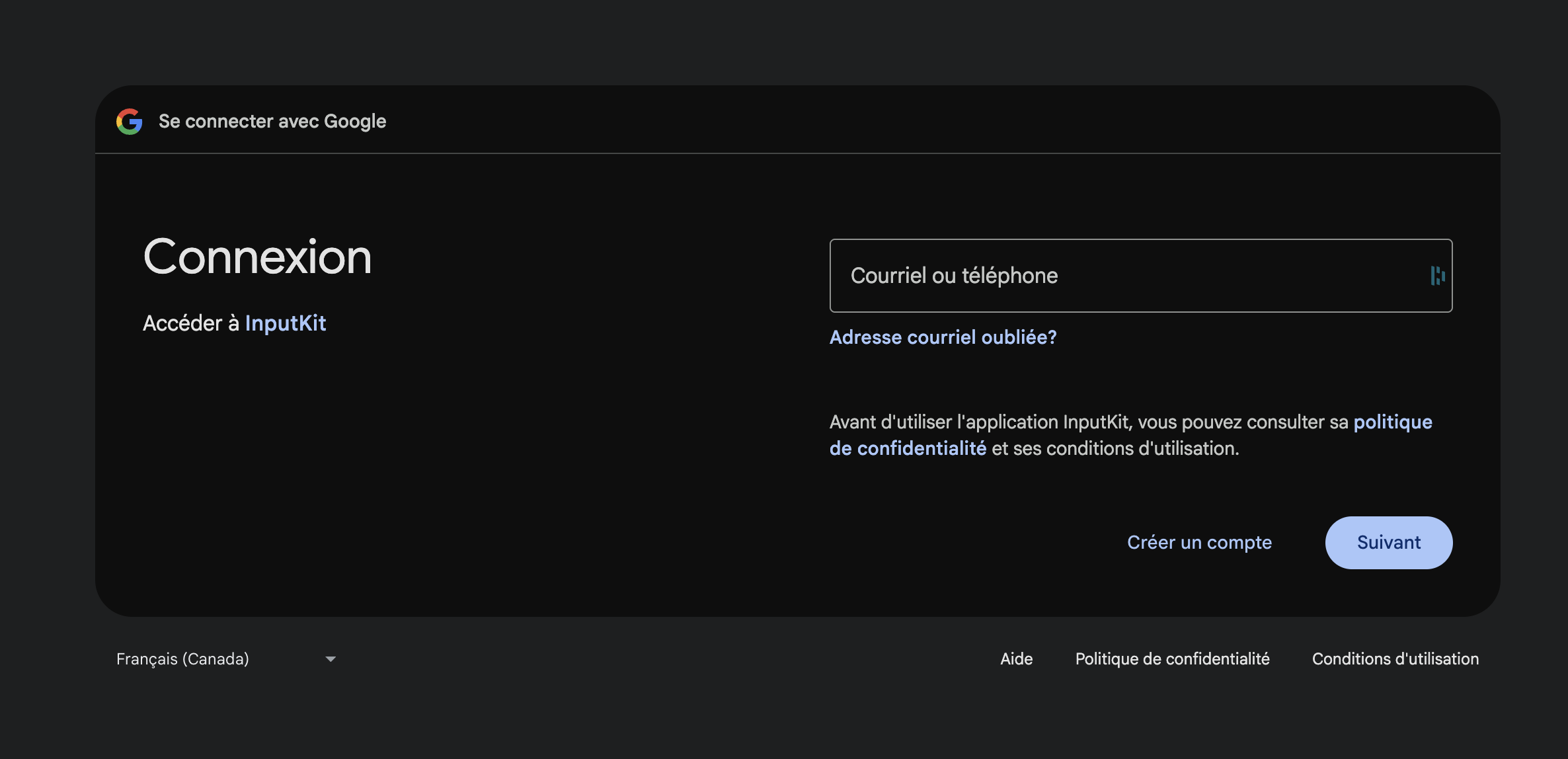 Une fenêtre s'ouvrira pour vous permettre de vous connecter. Assurez-vous d'utiliser l'adresse courriel autorisée à gérer votre compte.
