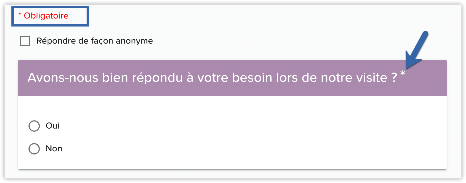 Question obligatoire