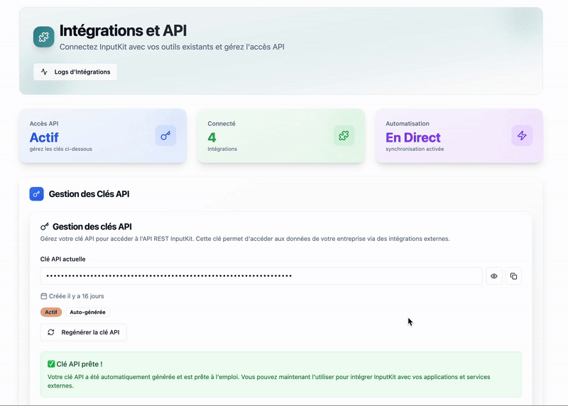 Faites défiler la page vers le bas et cliquez sur le bouton Ajouter une intégration.