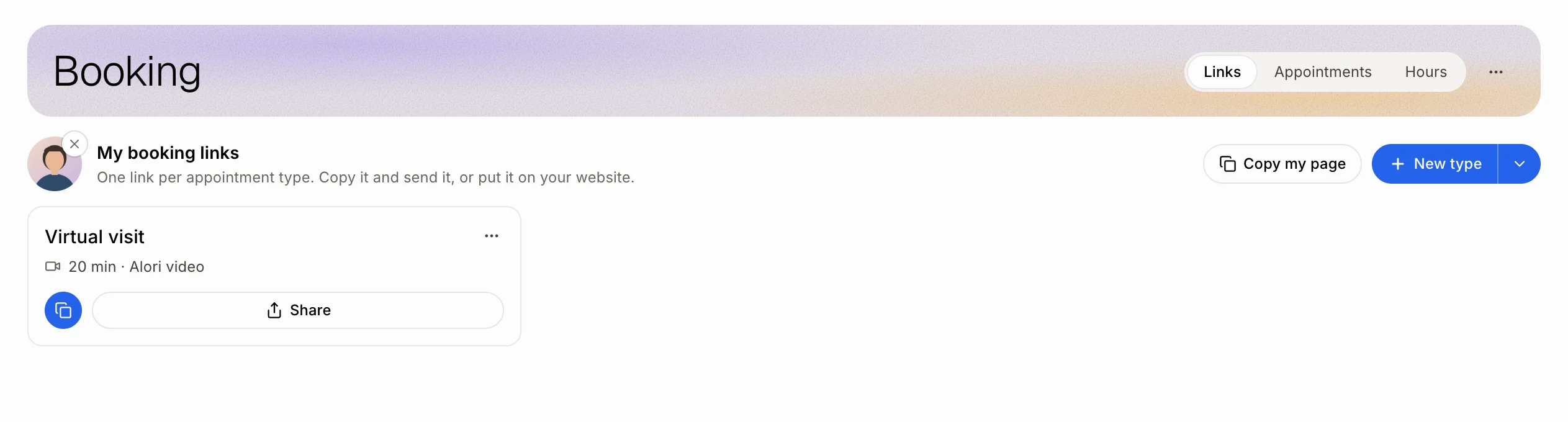 Your photo beside My booking links, with the × to remove it