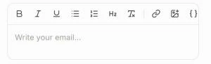 The email editor with its toolbar