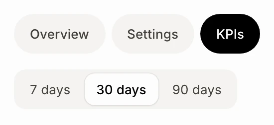 The 7 days, 30 days and 90 days choice under the tabs