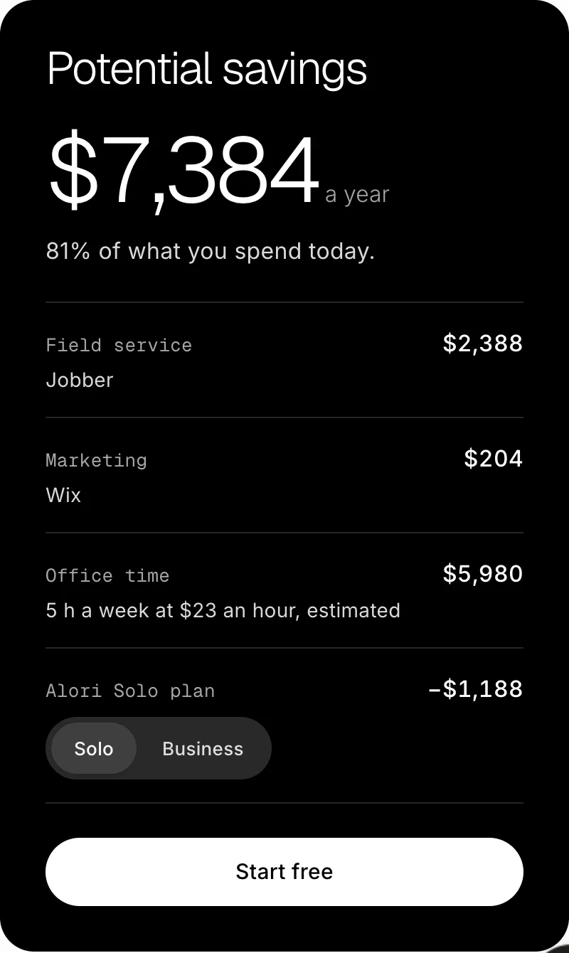 The Potential savings card