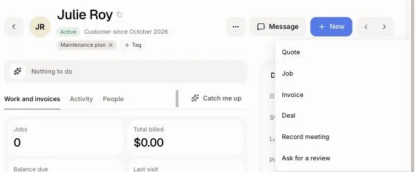 Ask for a review in a customer's menu