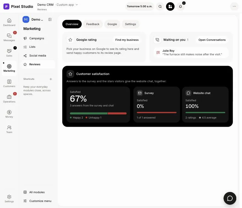 Reviews' Overview with Find my business
