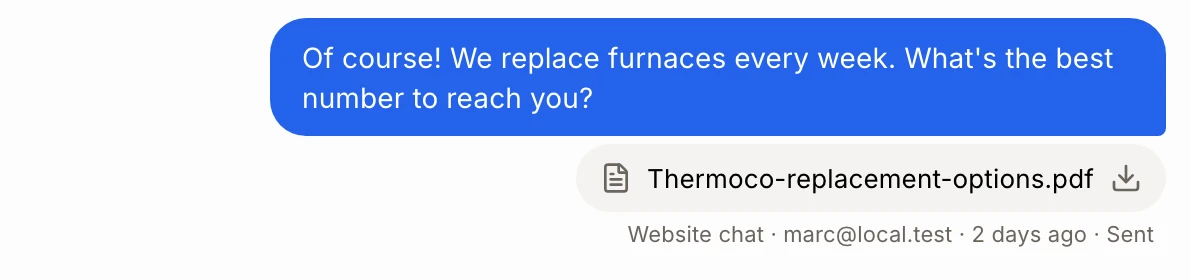 Your answer in the chat with the file you sent