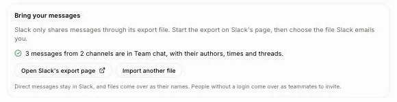 Messages from 2 channels are in Team chat, with their authors, times and threads