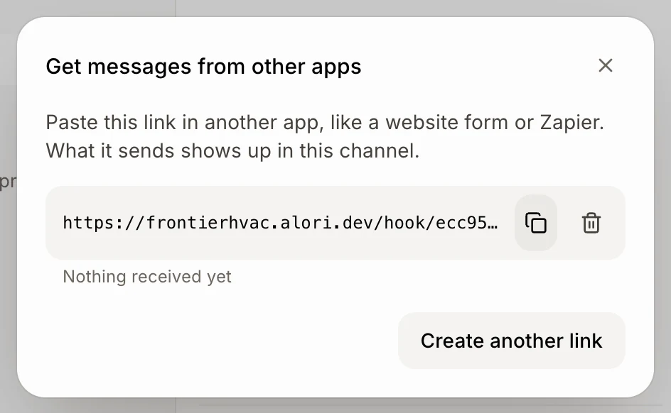 The new link on the business's address, with its Copy button