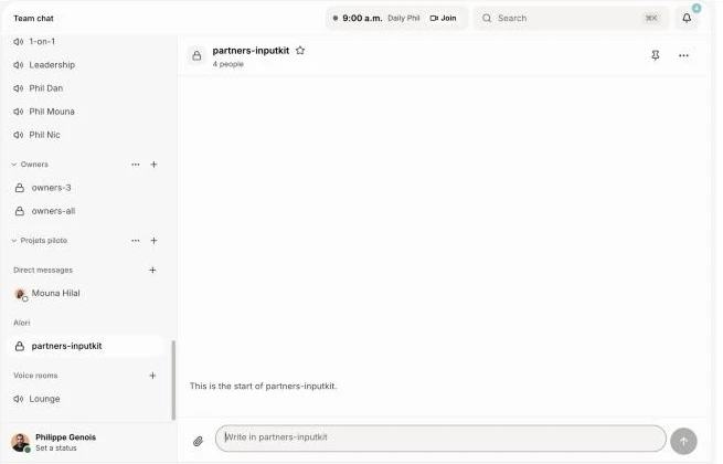 Their own Team chat, with your channel under your business's name