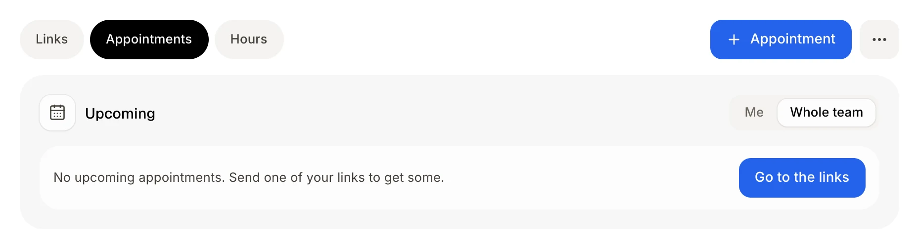The Appointment button on the Appointments tab
