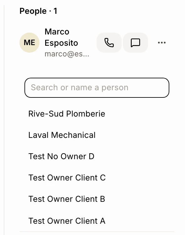 Adding a contact to a company