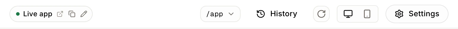 Live app above the preview, with the pencil to change the address