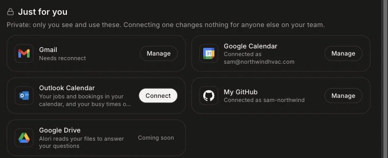 A connector card showing Needs reconnect