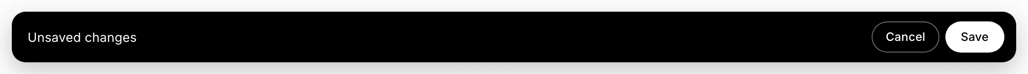 The Unsaved changes bar